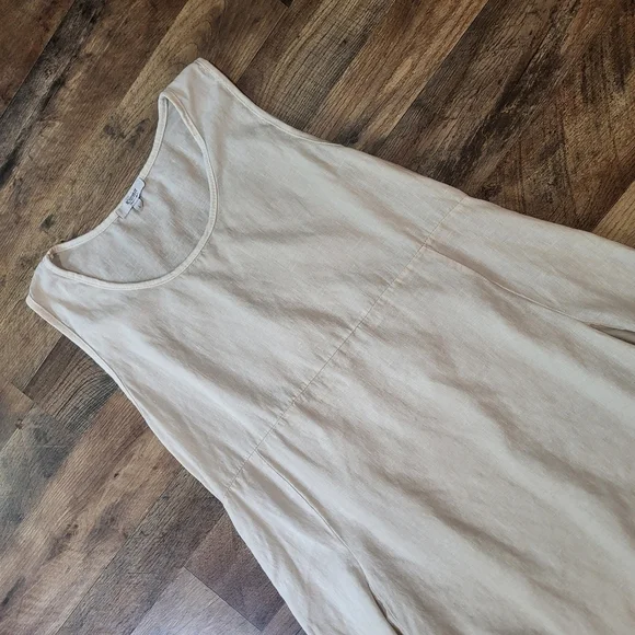 Rosemarine Made in Italy 100% Linen White Bubble Hem Dress With Pockets Size L - Picture 2 of 7
